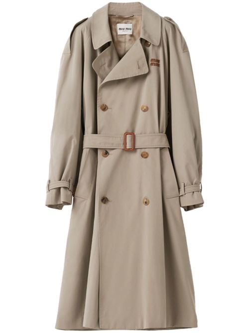 Double-breasted trench coat MIU MIU | MS200312NSF0572